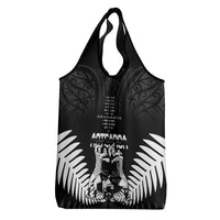 New Zealand Silver Fern Rugby Grocery Bag Haka Dance With Aotearoa Maori Pattern