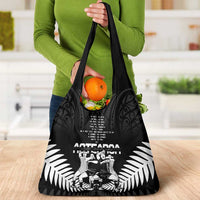New Zealand Silver Fern Rugby Grocery Bag Haka Dance With Aotearoa Maori Pattern