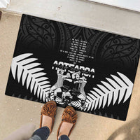 New Zealand Silver Fern Rugby Rubber Doormat Haka Dance With Aotearoa Maori Pattern
