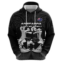New Zealand Silver Fern Rugby Zip Hoodie Haka Dance With Aotearoa Maori Pattern