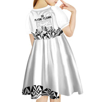 Fiji Tapa Rugby Kid Short Sleeve Dress Cibi Dance With Fijian Pattern