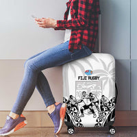 Fiji Tapa Rugby Luggage Cover Cibi Dance With Fijian Pattern