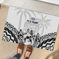 Fiji Tapa Rugby Rubber Doormat Cibi Dance With Fijian Pattern