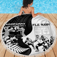 New Zealand And Fiji Tapa Rugby Beach Blanket Haka Dance Mix Cibi Dance Together