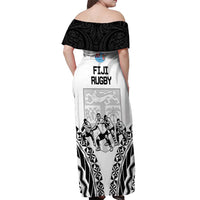 New Zealand And Fiji Tapa Rugby Off Shoulder Maxi Dress Haka Dance Mix Cibi Dance Together