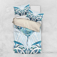 New Zealand Manta Ray Tattoo Bedding Set Aotearoa Maori Haehae Paua Shell - Polynesian Pride