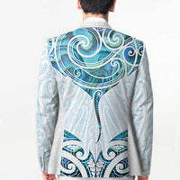 New Zealand Manta Ray Tattoo Blazer Aotearoa Maori Haehae Paua Shell - Polynesian Pride