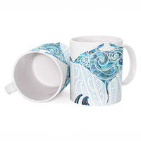 New Zealand Manta Ray Tattoo Ceramic Mug Aotearoa Maori Haehae Paua Shell - Polynesian Pride