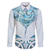 New Zealand Manta Ray Tattoo Family Matching Off Shoulder Maxi Dress and Hawaiian Shirt Aotearoa Maori Haehae Paua Shell - Polynesian Pride