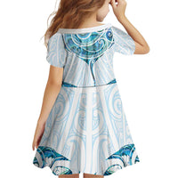 New Zealand Manta Ray Tattoo Family Matching Off Shoulder Short Dress and Hawaiian Shirt Aotearoa Maori Haehae Paua Shell - Polynesian Pride