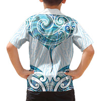 New Zealand Manta Ray Tattoo Family Matching Tank Maxi Dress and Hawaiian Shirt Aotearoa Maori Haehae Paua Shell - Polynesian Pride