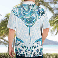 New Zealand Manta Ray Tattoo Hawaiian Shirt Aotearoa Maori Haehae Paua Shell - Polynesian Pride