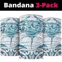 New Zealand Manta Ray Tattoo Neck Gaiter Aotearoa Maori Haehae Paua Shell - Polynesian Pride