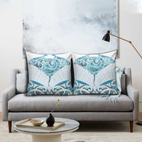 New Zealand Manta Ray Tattoo Pillow Cover Aotearoa Maori Haehae Paua Shell - Polynesian Pride