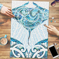 New Zealand Manta Ray Tattoo Puzzle Aotearoa Maori Haehae Paua Shell - Polynesian Pride
