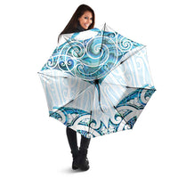 New Zealand Manta Ray Tattoo Umbrella Aotearoa Maori Haehae Paua Shell - Polynesian Pride