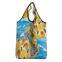 Aloha Hawaii Summer Grocery Bag Hawaiian Lei Surfing Mango Palaka Motifs