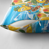 Aloha Hawaii Summer Pillow Cover Hawaiian Lei Surfing Mango Palaka Motifs