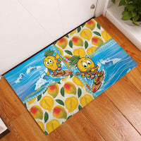 Aloha Hawaii Summer Rubber Doormat Hawaiian Lei Surfing Mango Palaka Motifs