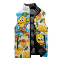 Aloha Hawaii Summer Sleeveless Puffer Jacket Hawaiian Lei Surfing Mango Palaka Motifs