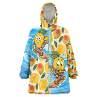 Aloha Hawaii Summer Wearable Blanket Hoodie Hawaiian Lei Surfing Mango Palaka Motifs