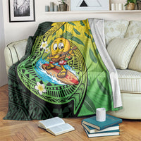 Hawaii Surfing Mango Blanket Manako Polynesian Fish Hook