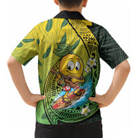 Hawaii Surfing Mango Kid Hawaiian Shirt Manako Polynesian Fish Hook