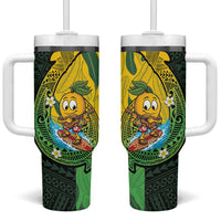 Hawaii Surfing Mango Tumbler With Handle Manako Polynesian Fish Hook