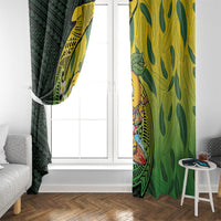 Hawaii Surfing Mango Window Curtain Manako Polynesian Fish Hook