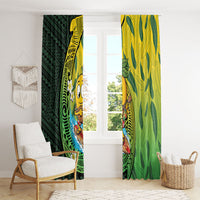 Hawaii Surfing Mango Window Curtain Manako Polynesian Fish Hook