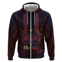 Filipino Barong Tagalog Inspired Personalised Hoodie Mabuhay Philippines Festival Polynesian Pattern