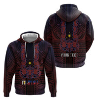 Filipino Barong Tagalog Inspired Personalised Hoodie Mabuhay Philippines Festival Polynesian Pattern