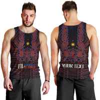 Filipino Barong Tagalog Inspired Personalised Men Tank Top Mabuhay Philippines Festival Polynesian Pattern