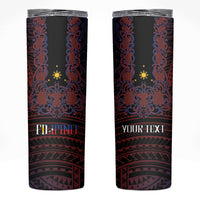 Filipino Barong Tagalog Inspired Personalised Skinny Tumbler Mabuhay Philippines Festival Polynesian Pattern
