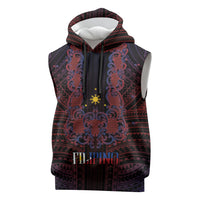 Filipino Barong Tagalog Inspired Personalised Sleeveless Hoodie Mabuhay Philippines Festival Polynesian Pattern