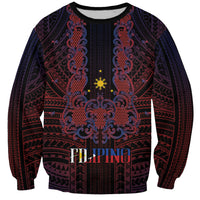 Filipino Barong Tagalog Inspired Personalised Sweatshirt Mabuhay Philippines Festival Polynesian Pattern