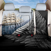 Personalised New Zealand Pakeha Back Car Seat Cover Kiwi Silver Fern and Sailing Ship Compass