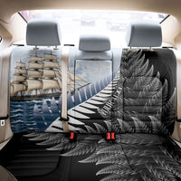Personalised New Zealand Pakeha Back Car Seat Cover Kiwi Silver Fern and Sailing Ship Compass