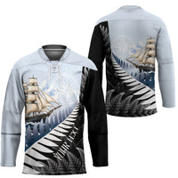Personalised New Zealand Pakeha Hockey Jersey Kiwi Silver Fern and Sailing Ship Compass