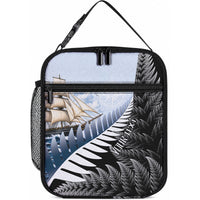 Personalised New Zealand Pakeha Lunch Bag Kiwi Silver Fern and Sailing Ship Compass