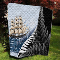 Personalised New Zealand Pakeha Quilt Kiwi Silver Fern and Sailing Ship Compass
