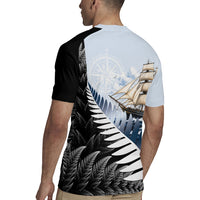 Personalised New Zealand Pakeha Rugby Jersey Kiwi Silver Fern and Sailing Ship Compass
