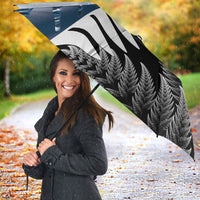 Personalised New Zealand Pakeha Umbrella Kiwi Silver Fern and Sailing Ship Compass