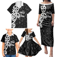 Lil Pakeha Lil Maori New Zealand Family Matching Puletasi and Hawaiian Shirt Kiwi Proud Mangopare Pattern