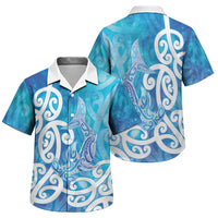 Hammerhead Shark Tattoo New Zealand Family Matching Off Shoulder Maxi Dress and Hawaiian Shirt Maori Galaxy Mangopare Pattern
