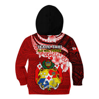 Tonga Rugby Kid Hoodie Ikale Tahi Tongan Ngatu Pattern With Dabbing Ball LT14 - Polynesian Pride