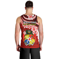 Tonga Rugby Men Tank Top Ikale Tahi Tongan Ngatu Pattern With Dabbing Ball LT14 - Polynesian Pride