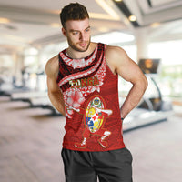 Tonga Rugby Men Tank Top Ikale Tahi Tongan Ngatu Pattern With Dabbing Ball LT14 - Polynesian Pride