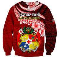 Tonga Rugby Sweatshirt Ikale Tahi Tongan Ngatu Pattern With Dabbing Ball LT14 - Polynesian Pride
