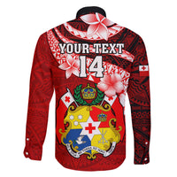 Custom Tonga Rugby Family Matching Tank Maxi Dress and Hawaiian Shirt Ikale Tahi Tongan Ngatu Pattern With Dabbing Ball LT14 - Polynesian Pride